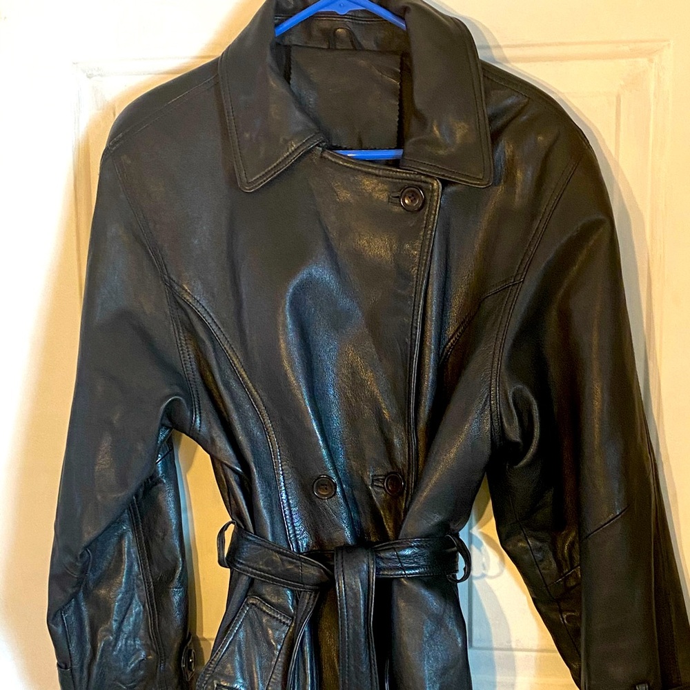 Leather Black Trench Coat